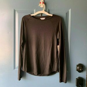 Arizona Long Sleeve Black Top Womens Size XS 